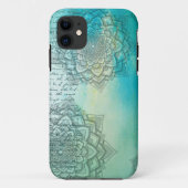 Mandala extravagantes Skript Aquamarin Türkis Case-Mate iPhone Hülle (Rückseite)