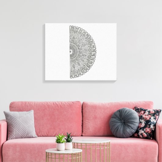 Mandala Fan Leinwanddruck (Insitu (Wohnzimmer))