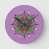Mandala-Farbe Runde Wanduhr (Vorderseite)