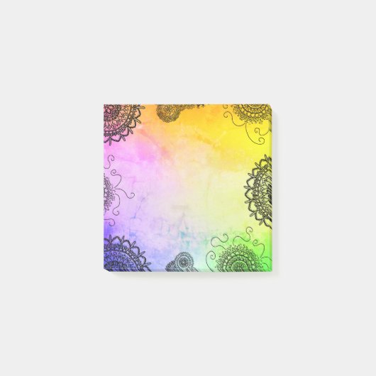 Mandala farbenfroh post-it klebezettel (Vorderseite)
