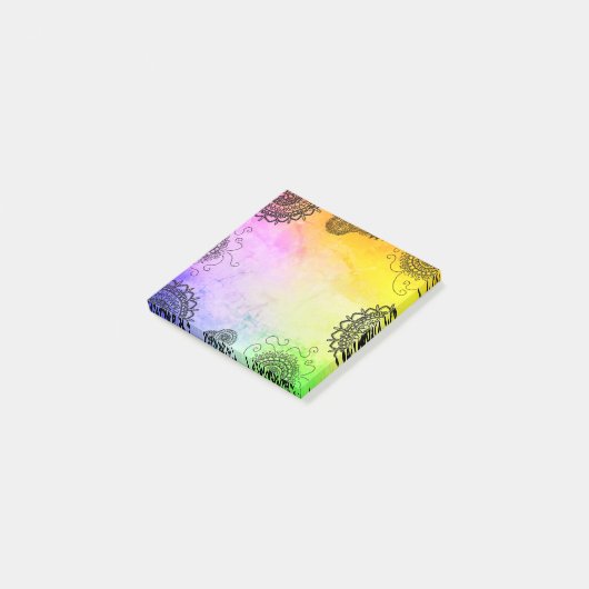 Mandala farbenfroh post-it klebezettel (angewinkelt)