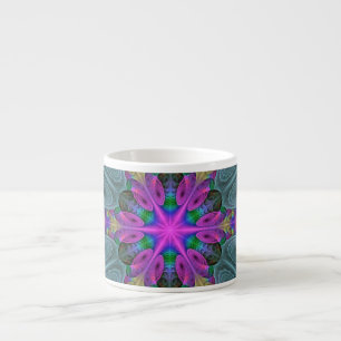 Mandala Farbige Schlagkräftige Fraktal Kunst Kalei Espressotasse