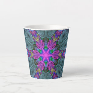 Mandala Farbige Schlagkräftige Fraktal Kunst Kalei Milchtasse