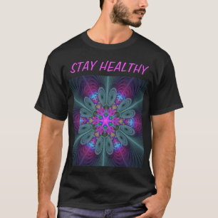 Mandala Farbige Schlagkräftige Fraktal Kunst Kalei T-Shirt