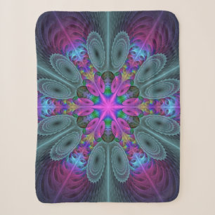 Mandala Farbige Spirituelle Fractal Kunst Mit Rosa Sherpadecke