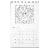 Mandala Farbseiten Kalender in Schwarz und Weiß (Mär 2027)
