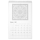 Mandala Farbseiten Kalender in Schwarz und Weiß (Feb 2027)