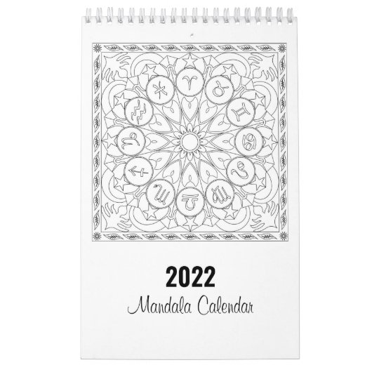 Mandala Farbseiten Kalender in Schwarz und Weiß (Titelbild)