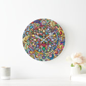Mandala Farbspektrum Design Große Wanduhr (Zuhause)
