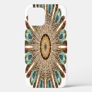 Mandala-Federn Aquarell: Natürliches Spitzen-Desig iPhone 12 Hülle