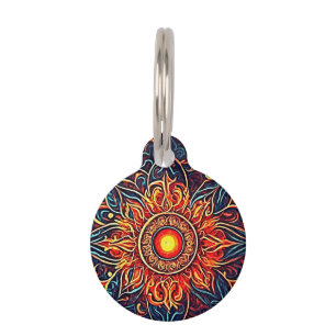 Mandala Flaming Spirituelle Visionäre Kunst Haustiermarke