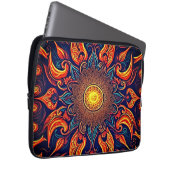 Mandala Flaming Visionäre Kunst Laptopschutzhülle (Vorne Rechts)