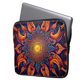 Mandala Flaming Visionäre Kunst Laptopschutzhülle (Vorderseite Links)