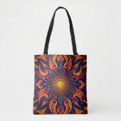 Mandala Flaming Visionäre Kunst Tasche (Vorderseite)