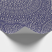 Mandala-Fleck-Aquarell-dunkelblaues Muster Geschenkpapier (Ecke)