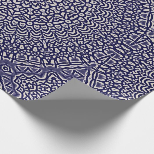 Mandala-Fleck-Aquarell-dunkelblaues Muster Geschenkpapier (Ecke)