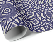 Mandala-Fleck-Aquarell-dunkelblaues Muster Geschenkpapier (Rolleneckpunkt)
