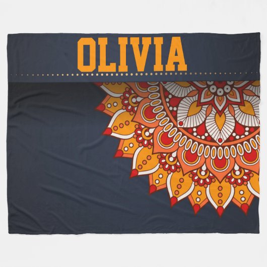 Mandala Fleece Blanket (Vorderseite (Horizontal))