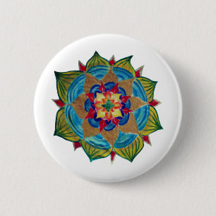 Mandala Fleur-Rundes Abzeichen Button