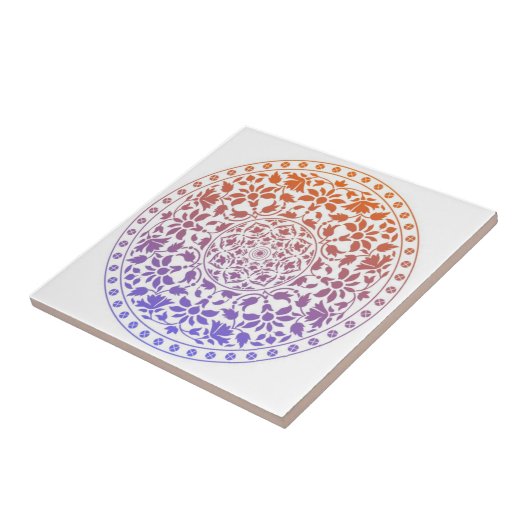 Mandala-Fliesen farbig Fliese (Seite)