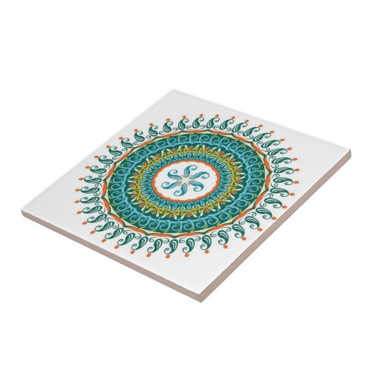 Mandala-Fliesen farbig Fliese (Seite)