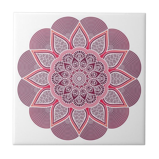 Mandala-Fliesen farbig Fliese (Vorderseite)