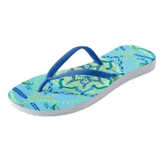 Mandala Flip Flops Badesandalen (Schrägansicht)