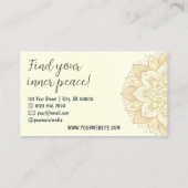 Mandala Floral Design Yoga Studio Ivory Pastel Visitenkarte (Rückseite)