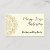 Mandala Floral Design Yoga Studio Ivory Pastel Visitenkarte (Vorderseite)