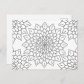 Mandala Floral Dhalia Muster Erwachsenenfarben Postkarte (Vorne/Hinten)