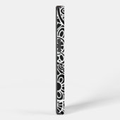 Mandala Floral Modern Monogram INITIAL Schwarz-wei iPhone Hülle (Rechte Seite)
