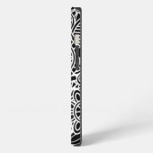 Mandala Floral Modern Monogram INITIAL Schwarz-wei iPhone Hülle (Linke Seite)