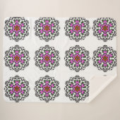 Mandala Floral Pattern Sherpadecke (Vorderseite (Horizontal))