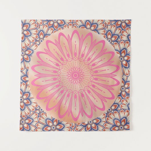 Mandala Floral Wandteppich (Vorderseite)