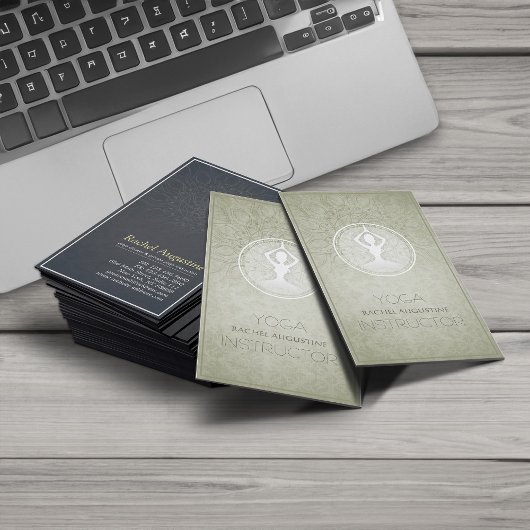 Mandala Floral Yoga Meditation Instructor Visitenkarte