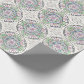 Mandala Floribunda Design auf Packpapier (Ecke)