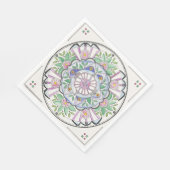 Mandala Floribunda Design auf Papierservietten (Ecke)