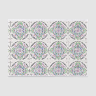 Mandala Floribunda Design auf Papiertaschentuch Seidenpapier