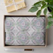 Mandala Floribunda Design auf Papiertaschentuch Seidenpapier (Geschenk)