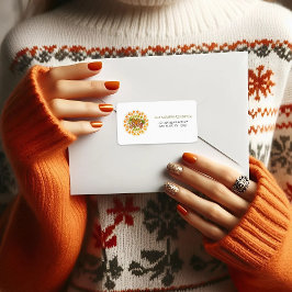 Mandala Foliage Erntedank Adressenaufkleber Adressaufkleber