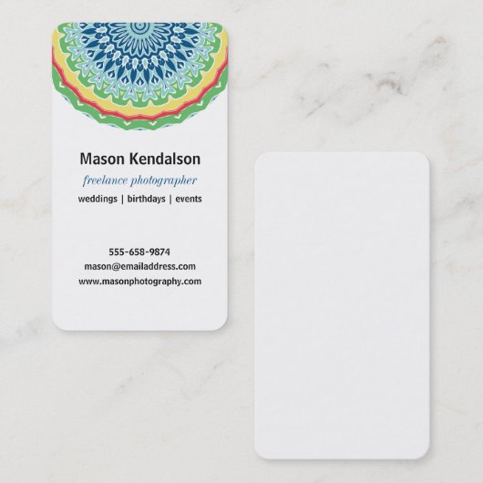 Mandala-Fotograf Visitenkarte (Vorne/Hinten)