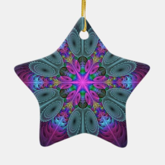 Mandala Fraktal Kunst, Dichtung und Musik Keramik Ornament (Hinten)