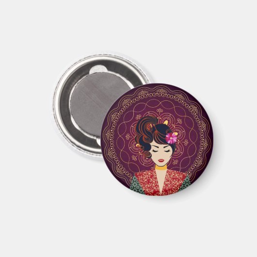 Mandala-Frauen-Kunstmagnet Magnet (Vorderseite/Rückseite)