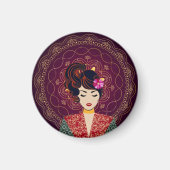 Mandala-Frauen-Kunstmagnet Magnet (Vorne)