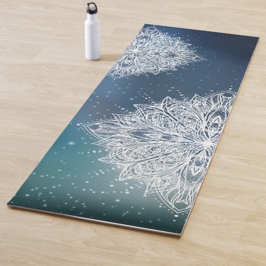Mandala funkelndes Universum blau grün Yogamatte (Beispiel)