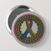 Mandala für metastatischen Brustkrebs Button (Vorne & Hinten)