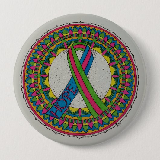 Mandala für metastatischen Brustkrebs Button (Vorderseite)