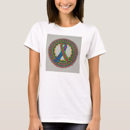 Mandala für metastatischen Brustkrebs T-Shirt (Vorderseite)