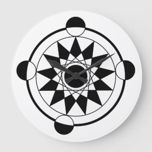 Mandala Futuristic Geometric Crop Circle Große Wanduhr