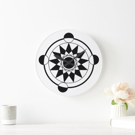 Mandala Futuristic Geometric Crop Circle Große Wanduhr (Zuhause)
